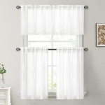 HOMEIDEAS Non-See-Through White Privacy Sheer Kitchen Curtains, 30 X 36 Inches Long 2 Panels Short Sheer Curtains Light Filtering Bathroom Window Drapes for Bedroom Living Room