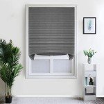 Temporary Blinds, Vertical Pleated Blinds No Drilling Self Adhesive Blinds Easy to Install Fits Blinds Window Roller for Bathroom Kitchen Living Room Office Window (Grey, 90 * 150cm)