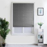 Temporary Blinds, Vertical Pleated Blinds No Drilling Self Adhesive Blinds Easy to Install Fits Blinds Window Roller for Bathroom Kitchen Living Room Office Window (Grey, 90 * 150cm)