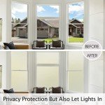 HIDBEA Frosted Window Privacy Film Heat Control UV Blocking, Static Cling Non-Adhesive Reusable Door coverings for Bathroom Home Office (Frosted 17.5 Inch x 6.5 Feet)