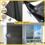 SCHRLING No Drill Cordless Light Filtering Window Shade, 39" W x 63" L with Suckers, for Living Room, Bedroom