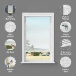2 Inch Cordless Room Darkening Faux Wood Blind - 18" W x 48" L - White, Over 1,000 Custom Sizes Starting at 18.97, Inside or Outside Mount, Venetian Shades for Interior Windows by Lumino