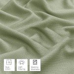 OWENIE Bob 2 Panels Sage Green Kitchen Curtains Sets for Windows 36 Inch Length, Faux Linen Textured Short Cafe Curtains Tiers for Kitchen, Rod Pocket Small Window Drapes for Bathroom, 30Wx36L Inch