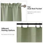 OWENIE Bob 2 Panels Sage Green Kitchen Curtains Sets for Windows 36 Inch Length, Faux Linen Textured Short Cafe Curtains Tiers for Kitchen, Rod Pocket Small Window Drapes for Bathroom, 30Wx36L Inch