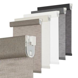 Tonature No Drill Light Filtering Roller Blinds Cordless Window Shades for Indoor Windows, Jacquard Fabric Pull Down Blinds for Home, Kitchen, Living Room, Office, Custom Size, Brown
