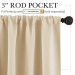 RYB HOME Thermal Insulated Curtains Blackout Small Window Drapes Light Block Privacy for Bathroom Kitchen Laundry RV Curtains, 42 inch Wide by 36 in Long, Biscotti Beige, 2 Pcs