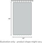YoungsTex 40 Inch Length Linen Curtains for Kitchen Cafe Window, Natural Semi Sheer Drapes Short Length for Bathroom Bedroom Light Filtering with Rod Pocket Back Tab, 42 X 40 Inch, 2 Panels