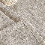 YoungsTex 40 Inch Length Linen Curtains for Kitchen Cafe Window, Natural Semi Sheer Drapes Short Length for Bathroom Bedroom Light Filtering with Rod Pocket Back Tab, 42 X 40 Inch, 2 Panels
