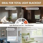 Madison Park Cordless Roman Shades, Total Blackout Window Blind Privacy Window Shades, Thermal Insulated Cordless Window Treatment for Bedroom, Living Room, Quincy, Single Panel 31" W X 64" L Linen