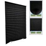 Blackout Blinds for Windows，Temporary Window Shades No Drill Blinds Self Adhesive Blinds Black Mini Blinds for Living Room Kithchen Bathroom Window - 24 x 59 Inch (Fits Windows 15in-24 in)