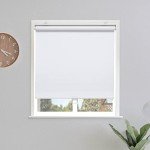 Sunoff Blackout Roller Shades Blinds Cordless for Windows Pull Down Room Darkening Door Blinds with Thermal Insulated Easy to Install for Living Room,Bedroom,Home,Office Bathroom White 34" W x 72" H