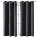 ChrisDowa Grommet Blackout Curtains for Bedroom and Living Room - 2 Panels Set Thermal Insulated Room Darkening Curtains (Dark Grey, 42 x 63 Inch)