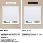 Sunoff Blackout Roller Shades Blinds Cordless for Windows Pull Down Room Darkening Door Blinds with Thermal Insulated Easy to Install for Living Room,Bedroom,Home,Office Bathroom White 34" W x 72" H