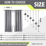 Anytime Home Curtains Blackout and Sheer Layered Solid Window Curtain Panel Pair with Grommet Top, 52Wx84L,Grey