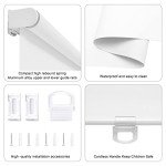Sunoff Blackout Roller Shades Blinds Cordless for Windows Pull Down Room Darkening Door Blinds with Thermal Insulated Easy to Install for Living Room,Bedroom,Home,Office Bathroom White 34" W x 72" H