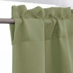 OWENIE Sage Green Kitchen Curtains 30 Inch Length, Short Blackout Small Thermal Insulated Curtains Tier Over Sink Rod Pocket Half Window for Bathroom Bedroom Camper RV Bunk, 2 Panels, Each 30" Wx30 L