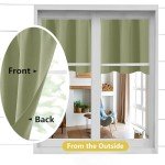 OWENIE Sage Green Kitchen Curtains 30 Inch Length, Short Blackout Small Thermal Insulated Curtains Tier Over Sink Rod Pocket Half Window for Bathroom Bedroom Camper RV Bunk, 2 Panels, Each 30" Wx30 L