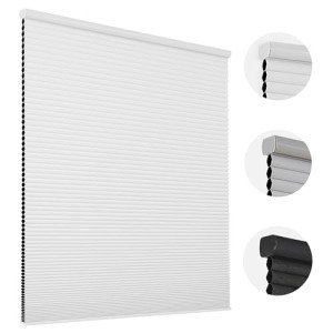 Joydeco Cellular Shades Cordless, Blackout Shades Cellular Blinds for Indoor Windows, Blackout Blinds Honeycomb Blinds Window Shades for Thermal Insulated & Noise Reduction (White, 35" W x 64" H)