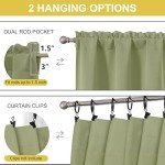 OWENIE Sage Green Kitchen Curtains 30 Inch Length, Short Blackout Small Thermal Insulated Curtains Tier Over Sink Rod Pocket Half Window for Bathroom Bedroom Camper RV Bunk, 2 Panels, Each 30" Wx30 L