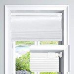 LazBlinds Cordless Cellular Shades, No Tools No Drill Light Filtering Honeycomb Shades Pleated Blinds for Windows, 34'' W x 48'' H, White