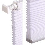 LazBlinds Cordless Cellular Shades, No Tools No Drill Light Filtering Honeycomb Shades Pleated Blinds for Windows, 34'' W x 48'' H, White
