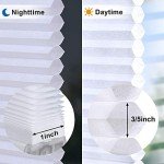 LazBlinds Cordless Cellular Shades, No Tools No Drill Light Filtering Honeycomb Shades Pleated Blinds for Windows, 34'' W x 48'' H, White