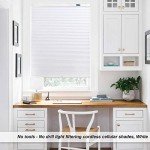 LazBlinds Cordless Cellular Shades, No Tools No Drill Light Filtering Honeycomb Shades Pleated Blinds for Windows, 34'' W x 48'' H, White