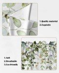 AYTTBIS Sage Green Eucalyptus Swag Curtain Valance for Windows,Watercolor Leaves Window Treatments Short Swag Topper for Kitchen Windows Bathroom Bedroom,28 x 36 Inch