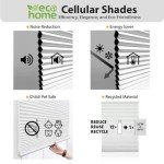 DEZ FURNISHINGS Cordless 1" Light Filtering Cellular Shade, 21"W x 48"H, White