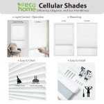 DEZ FURNISHINGS Cordless 1" Light Filtering Cellular Shade, 21"W x 48"H, White