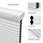 Joydeco Cellular Shades Cordless, Blackout Shades Cellular Blinds for Indoor Windows, Blackout Blinds Honeycomb Blinds Window Shades for Thermal Insulated & Noise Reduction (White, 35" W x 64" H)