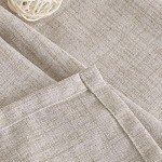 YoungsTex Linen Curtains 63 Inch Length 2 Panels for Living Room - Beige Semi Sheer Drapes Light Filtering with Bronze Grommet Netural Window Treatments for Bedroom Office Country, 52 X 63 Inch