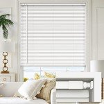 LazBlinds No Tools No Drill 1" Vinyl Mini Blinds, Cordless Blinds for Windows, Light Filtering Horizontal Window Blinds & Shades, 27" W x 64" H, White