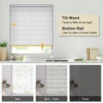 LazBlinds No Tools No Drill 1" Vinyl Mini Blinds, Cordless Blinds for Windows, Light Filtering Horizontal Window Blinds & Shades, 27" W x 64" H, White