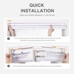 LazBlinds No Tools No Drill 1" Vinyl Mini Blinds, Cordless Blinds for Windows, Light Filtering Horizontal Window Blinds & Shades, 27" W x 64" H, White