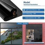 Heat Control Window Film, Window Tint Sun Blocking Blackout and UV Protection, one-Way Privacy Mirror Reflective Film,Explosion-Proof Premium PET Material Cosmic Black, 17.5 Inch x 6.5 Feet