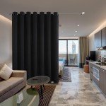 Joydeco Blackout Room Divider Curtains for Sliding Glass Doors 84 Inches Long 1 Panel, Extra Wide Sliding Door Curtains for Doorway Patio Bedroom Living Room (Black, 100Wx84L)