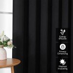 Joydeco Blackout Room Divider Curtains for Sliding Glass Doors 84 Inches Long 1 Panel, Extra Wide Sliding Door Curtains for Doorway Patio Bedroom Living Room (Black, 100Wx84L)