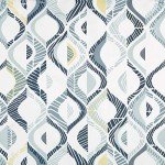 No. 918 Barker Geometric Semi-Sheer Rod Pocket Kitchen Curtain Valance and Tiers Set, 54" x 36", White