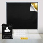 Blackout Curtains, 118" x 57" - Portable Window Curtain Shade 100% Black Out Room Darkening Light Blocking Drapes for Bedroom Living Room - Black & Silver