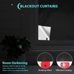 Blackout Curtains, 118" x 57" - Portable Window Curtain Shade 100% Black Out Room Darkening Light Blocking Drapes for Bedroom Living Room - Black & Silver