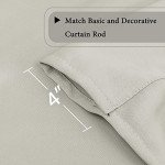 H.Versailtex Kitchen Tie Up Curtain Thermal Insulated Tie Up Window Blind for Small Window Rod Pocket Panel - 42" Wide by 63" Long - Ivory/Cream
