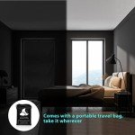 Blackout Curtains, 118" x 57" - Portable Window Curtain Shade 100% Black Out Room Darkening Light Blocking Drapes for Bedroom Living Room - Black & Silver