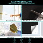 Blackout Curtains, 118" x 57" - Portable Window Curtain Shade 100% Black Out Room Darkening Light Blocking Drapes for Bedroom Living Room - Black & Silver