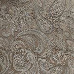 Madison Park Faux Silk Paisley Jacquard, Rod Pocket Curtain with Privacy Lining for Living Room, Kitchen, Bedroom and Dorm, 50 in x 18 in, Blue Bead Trim