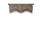 Madison Park Faux Silk Paisley Jacquard, Rod Pocket Curtain with Privacy Lining for Living Room, Kitchen, Bedroom and Dorm, 50 in x 18 in, Blue Bead Trim