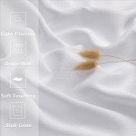 Gwine White Valance for Windows, Light Filtering Faux Linen Textured Kitchen Valance for Window, Rod Pocket Small Short Curtain for Bathroom Laundry Room Basement, 60Wx14L inch, 1 Piece