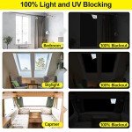 FADOTY 100% Blackout Curtains for Bedroom 118" x 57" Portable Blackout Shades Film No Drilling Travel Black Out Blinds Sun Light Blocker Window Cover Black Out Curtains for Nursery Dorm Room, 2 Pack