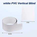 82.5" x 3.5" White PVC Vertical Blind Replacement Slats Curved Smooth (5 Pack)