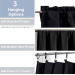 Chyhomenyc Short Black Out Curtains 36 Inch Length, Small Blackout Curtain Tier Rod Pocket Half Window Curtains for Kitchen Basement Cabinet Camper RV Bunk, 2 PCS, Each 30" Wx36 L, Black